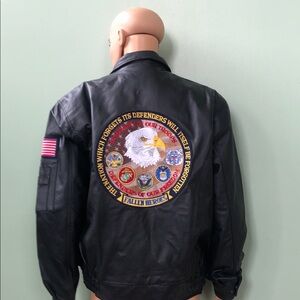 Black Leather Fallen Heroes Jacket